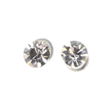 Silver-Tone Metal Stud-Earrings With Crystal Accents #LQE3708