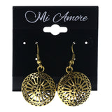 Flower Dangle-Earrings Gold-Tone Color  #LQE3717