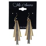 Glitter Sparkle Dangle-Earrings Gold-Tone & Silver-Tone Colored #LQE3719