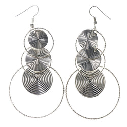 Silver-Tone Metal Dangle-Earrings #LQE3743