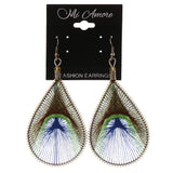 Peacock   Dangle-Earrings Colorful & Silver-Tone Colored #LQE3745