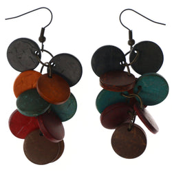 Colorful Wooden Dangle-Earrings #LQE3767