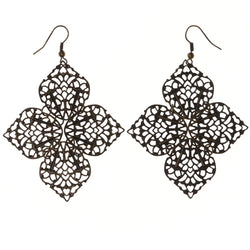 Flower Dangle-Earrings Gold-Tone Color  #LQE3773