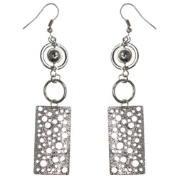 Silver-Tone Metal Dangle-Earrings With Bead Accents #LQE3775