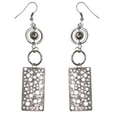 Silver-Tone Metal Dangle-Earrings With Bead Accents #LQE3775