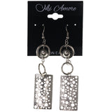 Silver-Tone Metal Dangle-Earrings With Bead Accents #LQE3775