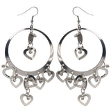 Heart Dangle-Earrings With Crystal Accents  Silver-Tone Color #LQE3776