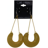 Yellow & Silver-Tone Colored Metal Dangle-Earrings #LQE3785