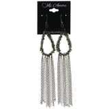 Silver-Tone & Gold-Tone Colored Metal Dangle-Earrings With Bead Accents #LQE3790