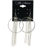 Silver-Tone Metal Dangle-Earrings With tassel Accents #LQE3792