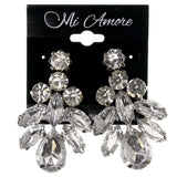 Silver-Tone Metal Drop-Dangle-Earrings With Crystal Accents #LQE3799