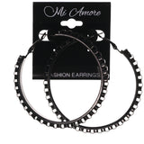 Black Metal Hoop-Earrings #LQE3800