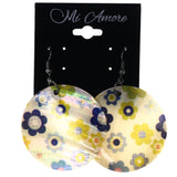 Flower Dangle-Earrings White & Multi Colored #LQE3802