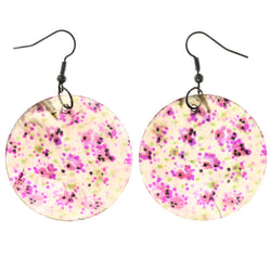 Flower Dangle-Earrings Pink & White Colored #LQE3818