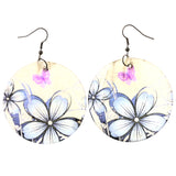 Flower Butterfly Dangle-Earrings White & Multi Colored #LQE3827