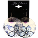 Flower Butterfly Dangle-Earrings White & Multi Colored #LQE3827
