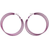 Purple Metal Hoop-Earrings #LQE3837