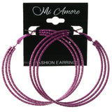 Purple Metal Hoop-Earrings #LQE3837