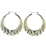 Gold-Tone Acrylic Hoop-Earrings #LQE3840