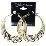 Gold-Tone Acrylic Hoop-Earrings #LQE3840