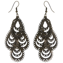 Gold-Tone Metal Chandelier-Earrings #LQE3842