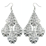 Silver-Tone Metal Dangle-Earrings #LQE3844