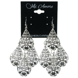 Silver-Tone Metal Dangle-Earrings #LQE3844