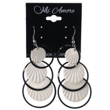 White & Black Colored Metal Dangle-Earrings #LQE3845