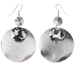 Silver-Tone Metal Dangle-Earrings #LQE3851