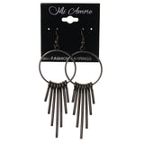 Black & Silver-Tone Colored Metal Dangle-Earrings #LQE3867