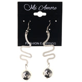 Silver-Tone Metal Dangle-Earrings With Bead Accents #LQE3872