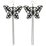 Butterfly Dangle-Earrings Black & Gold-Tone Colored #LQE3873