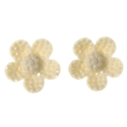 Flower Stud-Earrings White Color  #LQE3879