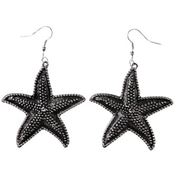Starfish Nautical Dangle-Earrings Silver-Tone Color  #LQE3890