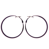 Matte Finish Hoop-Earrings Purple Color  #LQE3895