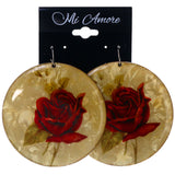 Rose Dangle-Earrings Yellow & Red Colored #LQE3902