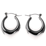 Silver-Tone Acrylic Hoop-Earrings #LQE3913