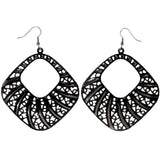 Black & Silver-Tone Colored Metal Dangle-Earrings #LQE3927