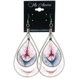 Colorful & Silver-Tone Colored Metal Dangle-Earrings #LQE3944