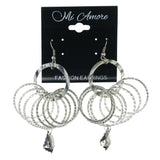 Silver-Tone Metal Dangle-Earrings With Bead Accents #LQE3947