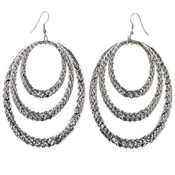 Silver-Tone Metal Dangle-Earrings #LQE3962