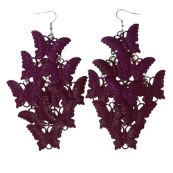 Butterfly Chandelier-Earrings Pink Color  #LQE3971