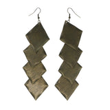 Antique Finish Dangle-Earrings Gold-Tone Color  #LQE3975