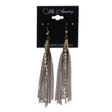 Crystal Dangle-Earrings With Tassel Accents  Gold-Tone Color #LQE3979