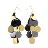 Silver-Tone & Gold-Tone Colored Metal Chandelier-Earrings #LQE3982