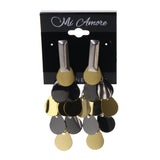 Silver-Tone & Gold-Tone Colored Metal Chandelier-Earrings #LQE3982