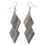 Textured Dangle-Earrings Silver-Tone Color  #LQE3996