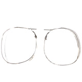 Sparkling Glitter Hoop-Earrings Silver-Tone Color  #LQE3997
