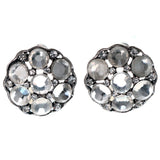 Simple Stud-Earrings With Crystal Accents  Silver-Tone Color #LQE4013