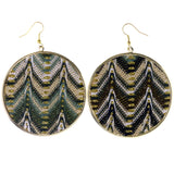 Sparkling Glitter Textured Dangle-Earrings Colorful & Gold-Tone Colored #LQE4019